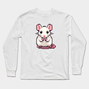 Adorable Mouse Pixel Art Long Sleeve T-Shirt